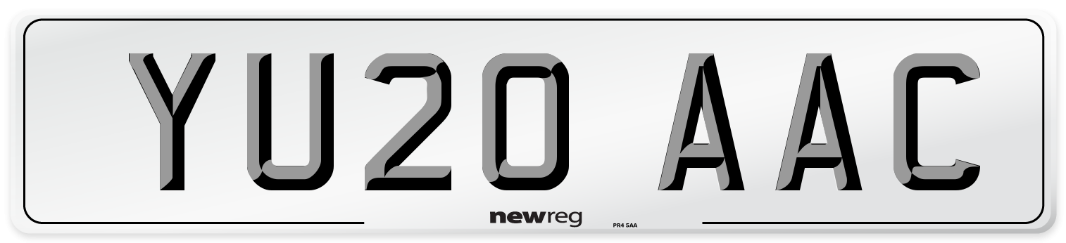 YU20 AAC Number Plate from New Reg